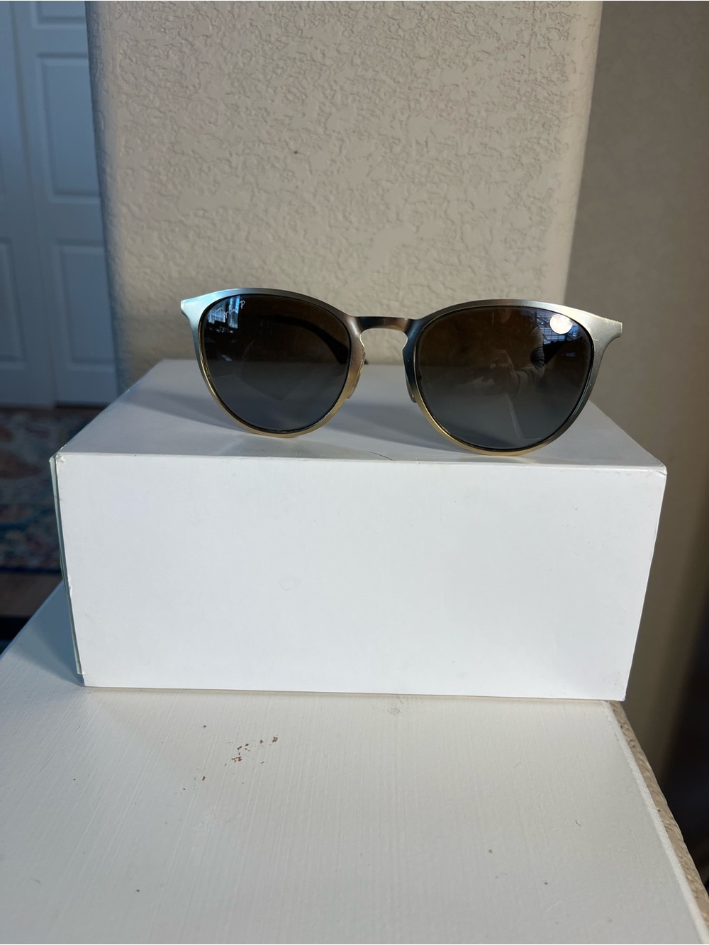 Ray-Ban Women's Two-Tone Black and Gold Sunglasses with Brown Gradient Lenses - Picture 3 of 6